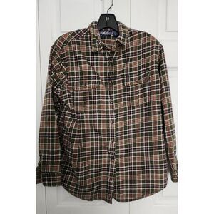 Vintage 955 Orinals‎ Mens Plaid Button-Up Flannel Shirt M Cotton Long Sleeve